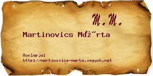Martinovics Márta névjegykártya