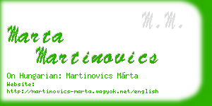 marta martinovics business card