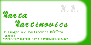 marta martinovics business card